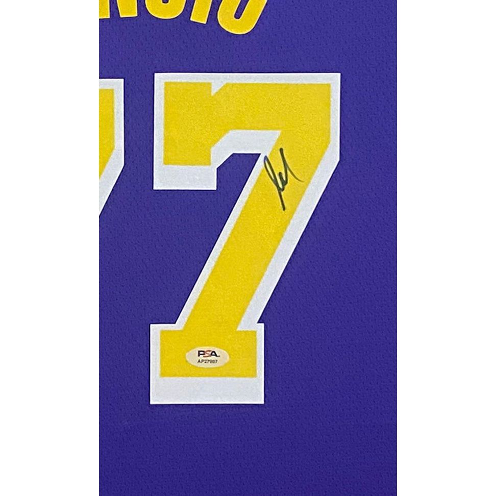 Luka Doncic Framed Signed Purple Jersey PSA/DNA Autographed LA Lakers