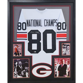 Vince Dooley Signed Framed Jersey Beckett Autographed Georgia 1980 Champions