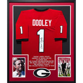 Vince Dooley Signed Framed Stat Jersey JSA COA Autographed Georgia