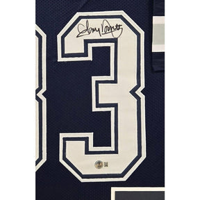 Tony Dorsett Signed Framed Jersey Beckett BAS Autographed Cowboys Navy