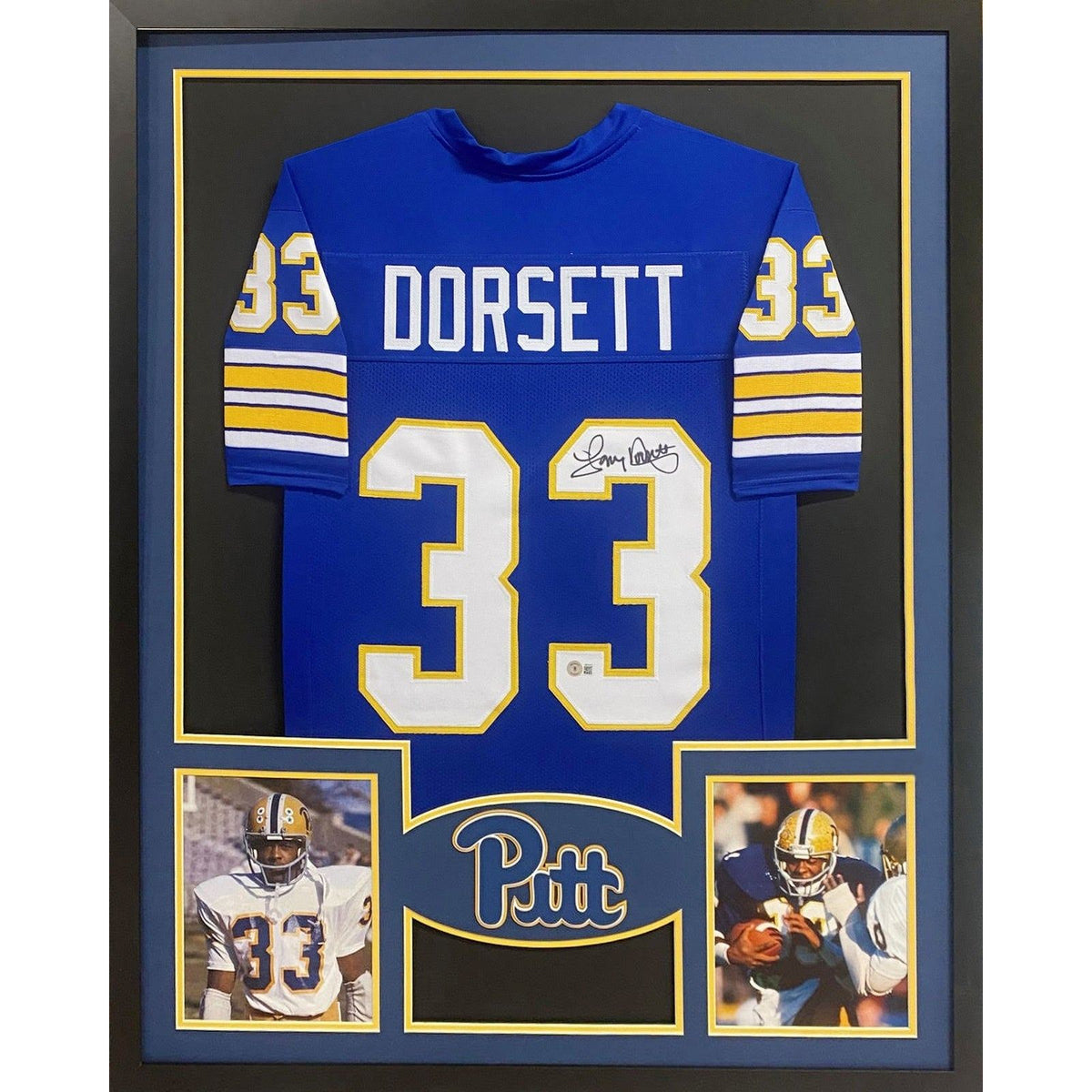 Tony Dorsett Signed Framed Jersey Beckett BAS Autographed Pitt Panthers NH