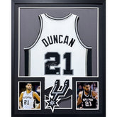 Tim Duncan Signed Framed Jersey PSA/DNA San Antonio Spurs Autographed