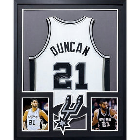 Tim Duncan Signed Framed Jersey PSA/DNA San Antonio Spurs Autographed
