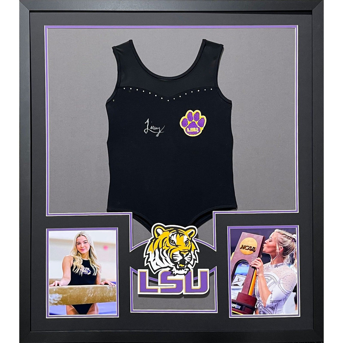 Livvy Dunne Framed Signed LSU Leotard Jersey JSA Autographed