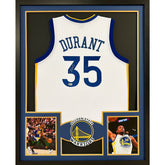 Kevin Durant Signed Framed White Jersey Beckett Autographed GS Warriors