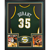 Kevin Durant Signed Framed Green Jersey Beckett Autographed Seattle Supersonics