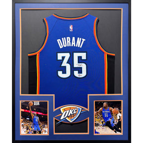 Kevin Durant Signed Framed Jersey Beckett Autographed OKC Thunder