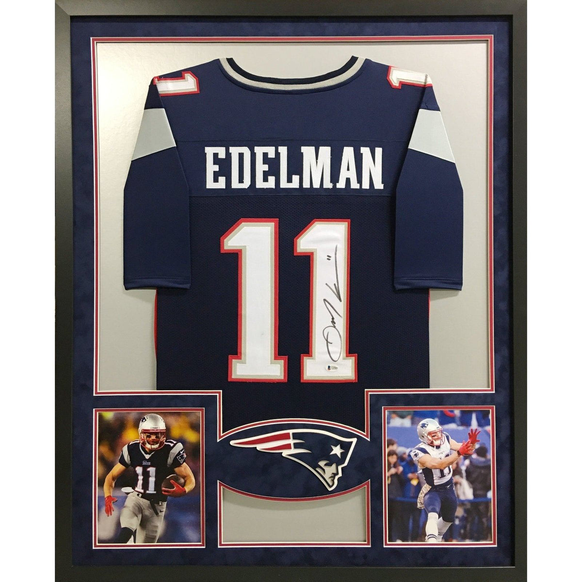 Julian Edelman Framed Signed Jersey Beckett Autographed Patriots NL