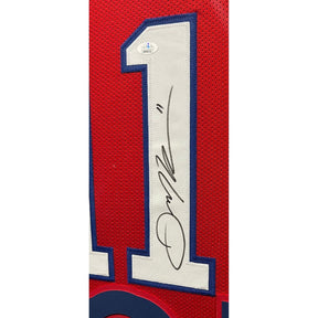 Julian Edelman Framed Signed Red Jersey JSA Beckett Autographed Patriots