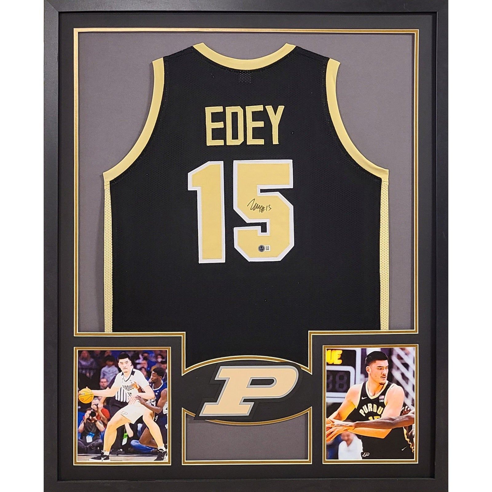 Zach Edey Framed Signed Purdue Jersey Beckett Autographed