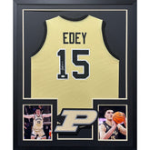 Zach Edey Framed Signed Purdue Yellow Jersey JSA Autographed