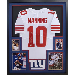 Eli Manning Autographed and Framed White Giants Jersey