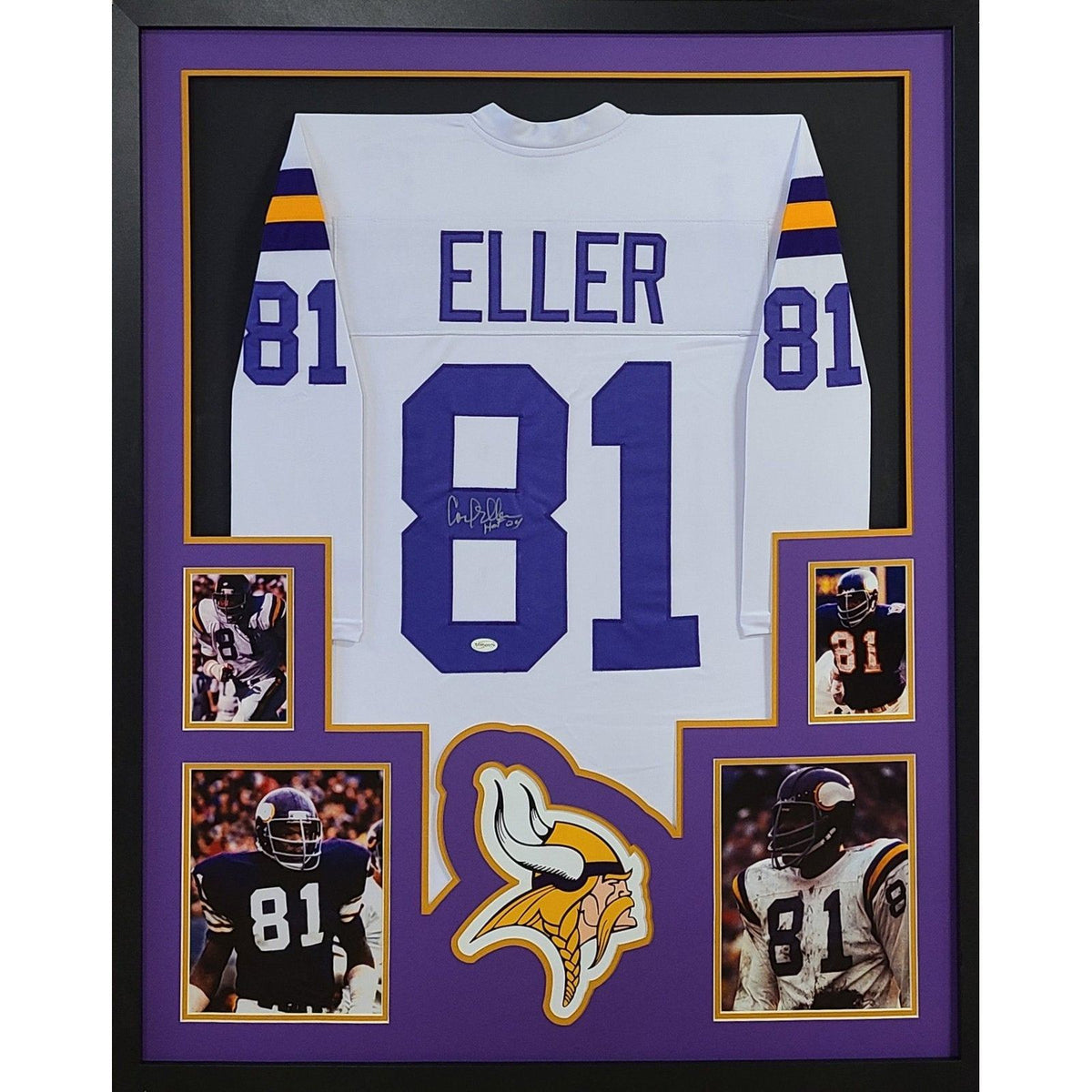 Carl Eller Framed Signed Jersey TSE COA Autographed Minnesota Vikings