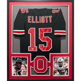Ezekiel Elliott  Framed Signed Black Jersey JSA Autographed Ohio State