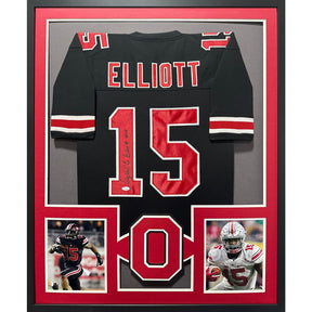 Ezekiel Elliott  Framed Signed Black Jersey JSA Autographed Ohio State