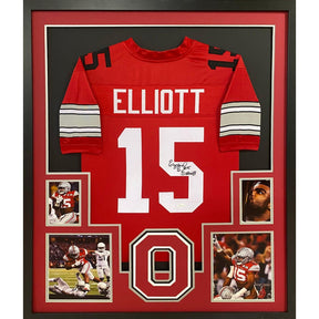 Ezekiel Elliott  Framed Signed Jersey JSA Autographed Ohio State