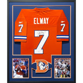 John Elway Signed Framed Orange Jersey JSA Autographed Denver Broncos IH