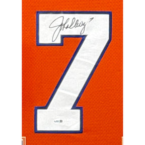 John Elway Signed Framed Orange Jersey JSA Autographed Denver Broncos IH