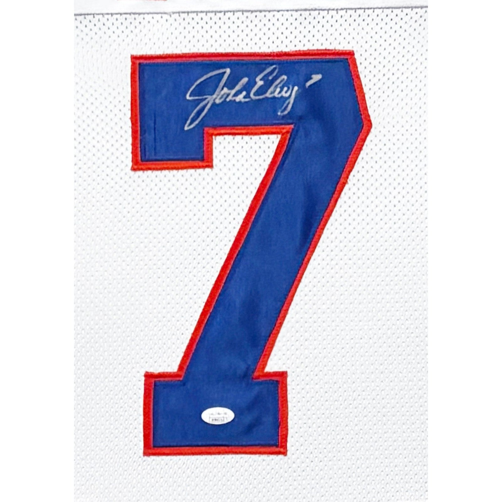 John Elway Framed Signed White Jersey Beckett Autographed Denver Broncos IH