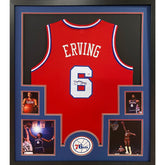 Julius Erving Signed Framed Jersey PSA/DNA Autographed Philadelphia 76ers