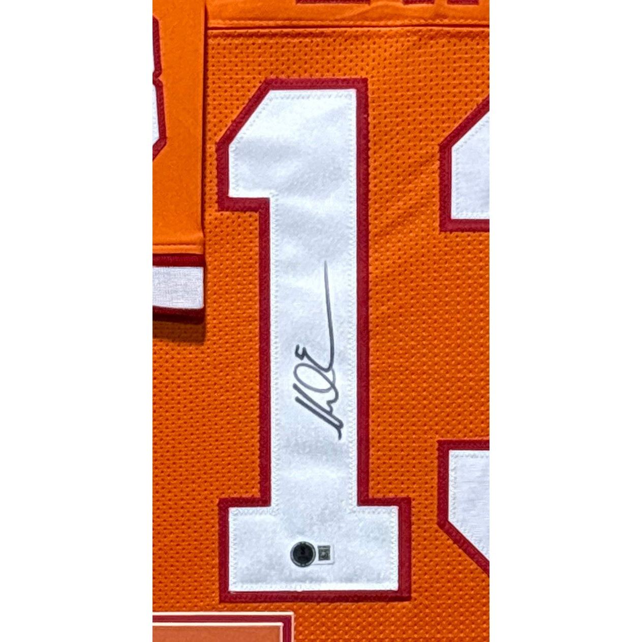 Mike Evans Framed Signed Orange Jersey Autographed Buccaneers Beckett