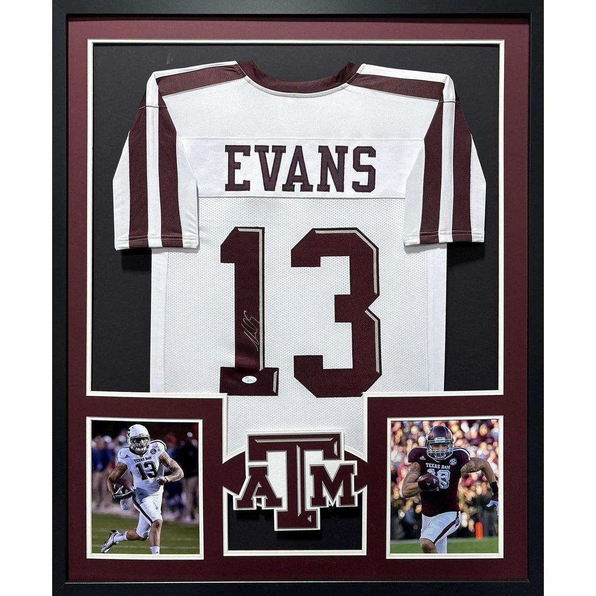 Mike Evans Framed Signed White Jersey Autographed Texas A&M Beckett