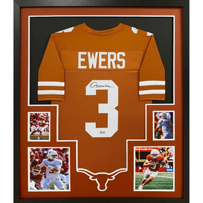 Quinn Ewers Framed Signed Texas Jersey Beckett Autographed