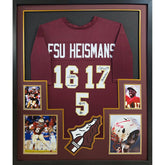 FSU Florida State Heisman Winners Framed Signed Jersey Beckett Autographed