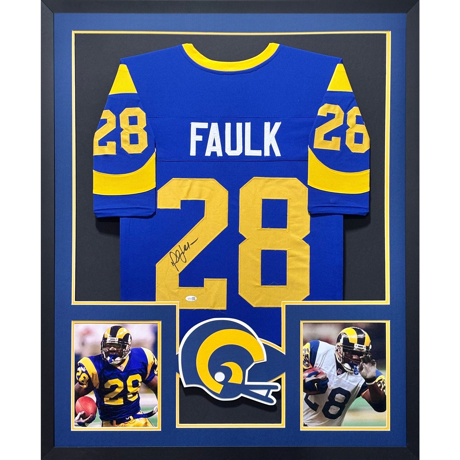 Marshall Faulk Signed Framed TB Jersey Beckett Autographed St. Louis Rams