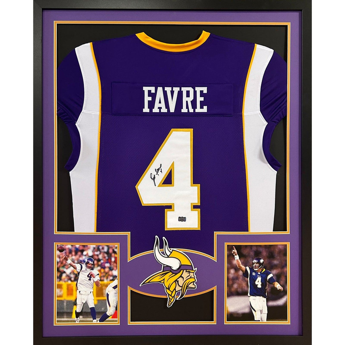 Brett Favre Framed Jersey Autographed Signed Favre COA Minnesota Vikings