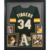 Rollie Fingers Signed Framed Jersey Beckett Autographed Oakland Athletics