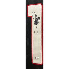 Larry Fitzgerald Signed Framed Black Jersey Beckett Autographed Cardinals RY