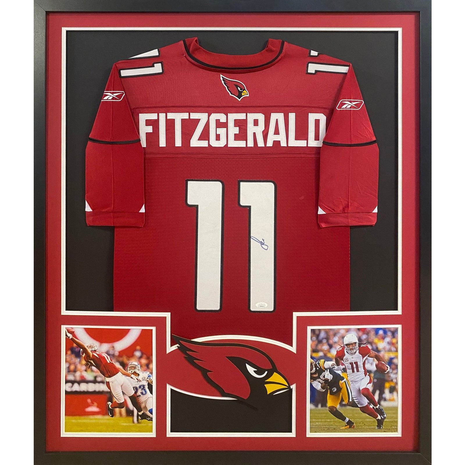 Larry Fitzgerald Signed Framed Jersey Red PSA/DNA Autographed Cardinals