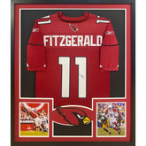 Larry Fitzgerald Signed Framed Jersey Red JSA Autographed Cardinals
