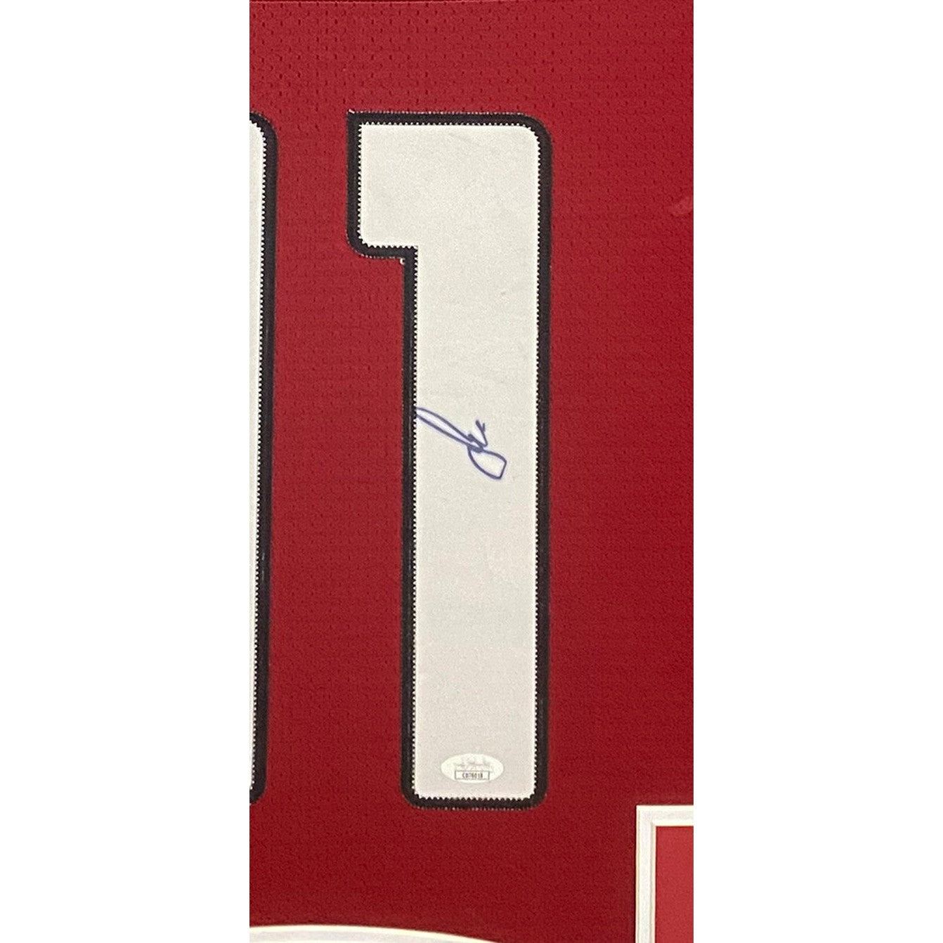 Larry Fitzgerald Signed Framed Jersey Red PSA/DNA Autographed Cardinals