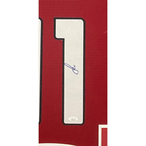 Larry Fitzgerald Signed Framed Jersey Red PSA/DNA Autographed Cardinals