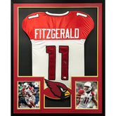 Larry Fitzgerald Signed Framed Red Jersey JSA Autographed Cardinals
