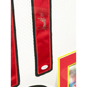 Larry Fitzgerald Signed Framed Red Jersey JSA Autographed Cardinals
