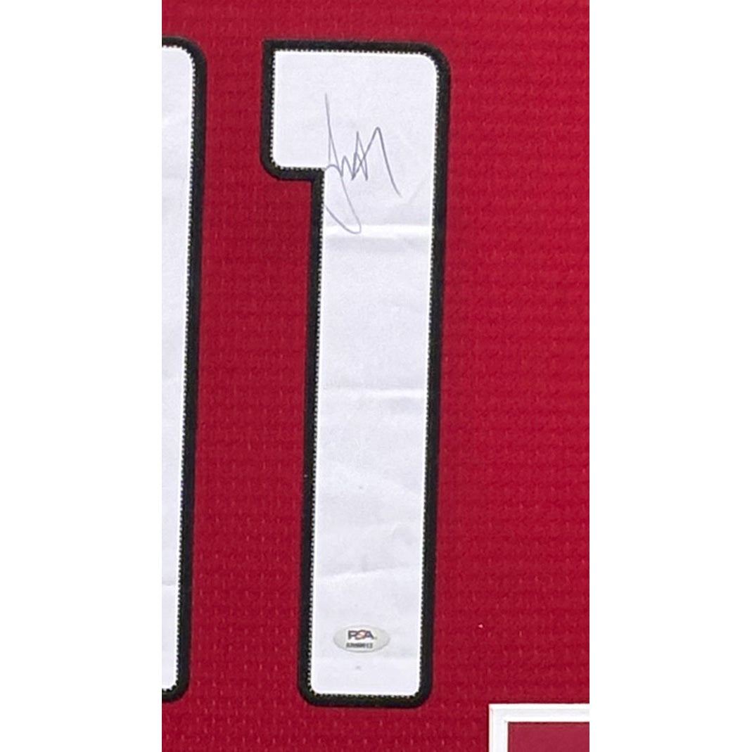 Larry Fitzgerald Signed Framed Red Jersey JSA Autographed Cardinals