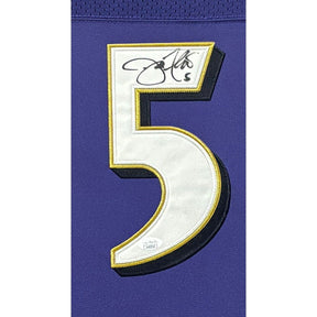 Joe Flacco Framed Signed Jersey JSA Autographed Signed Ravens 2P