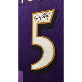 Joe Flacco Framed Signed Jersey JSA Autographed Signed Baltimore Ravens