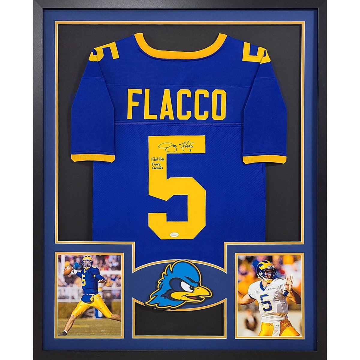 Joe Flacco Framed Signed Jersey JSA Autographed Signed Delaware Ravens