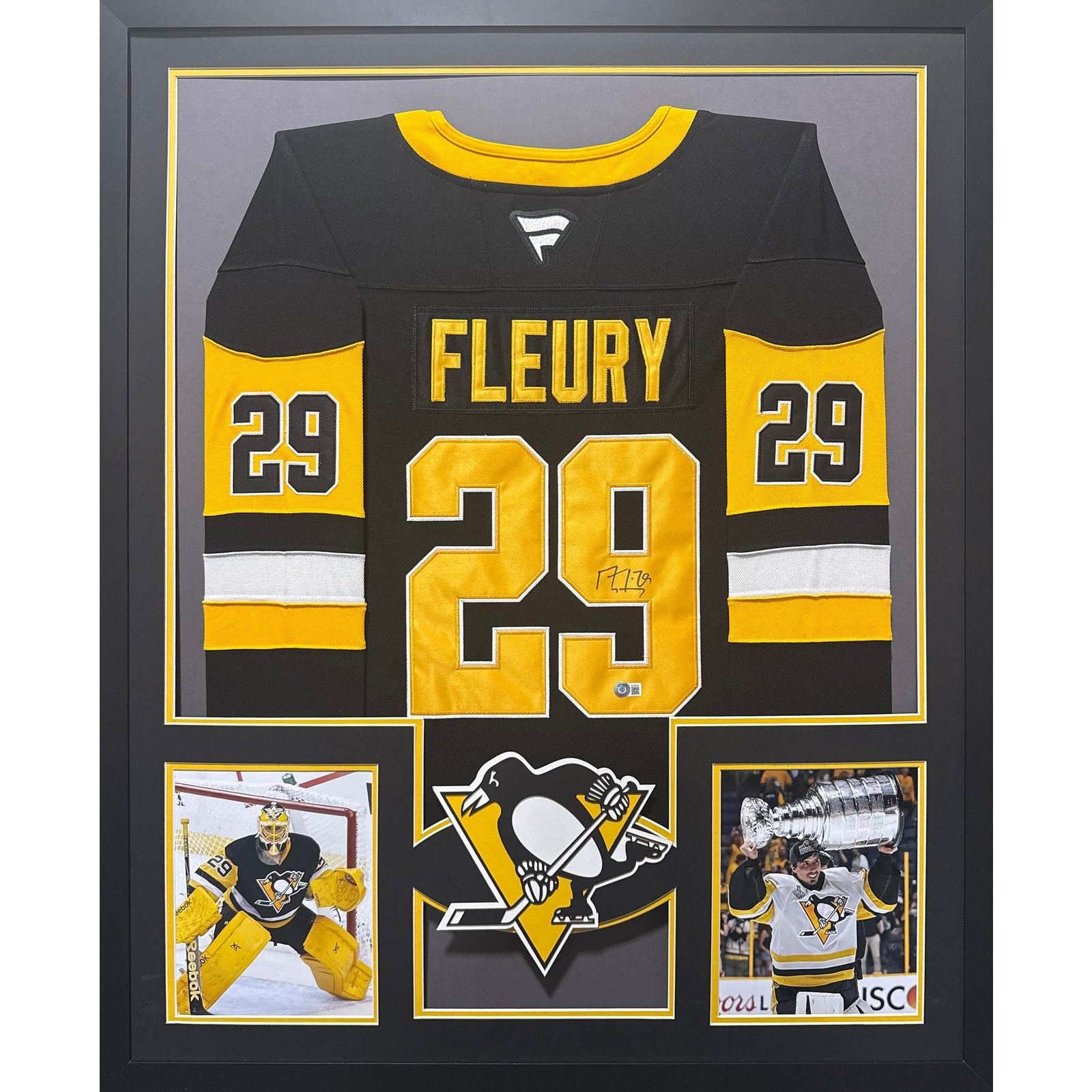 Marc-Andre Fleury Framed Signed Jersey Beckett Autographed Penguins