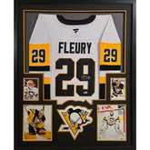 Marc-Andre Fleury Framed Signed White Jersey Beckett Autographed Penguins