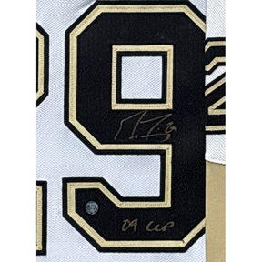 Marc-Andre Fleury Framed Signed White Gold Jersey COA Autographed Penguins
