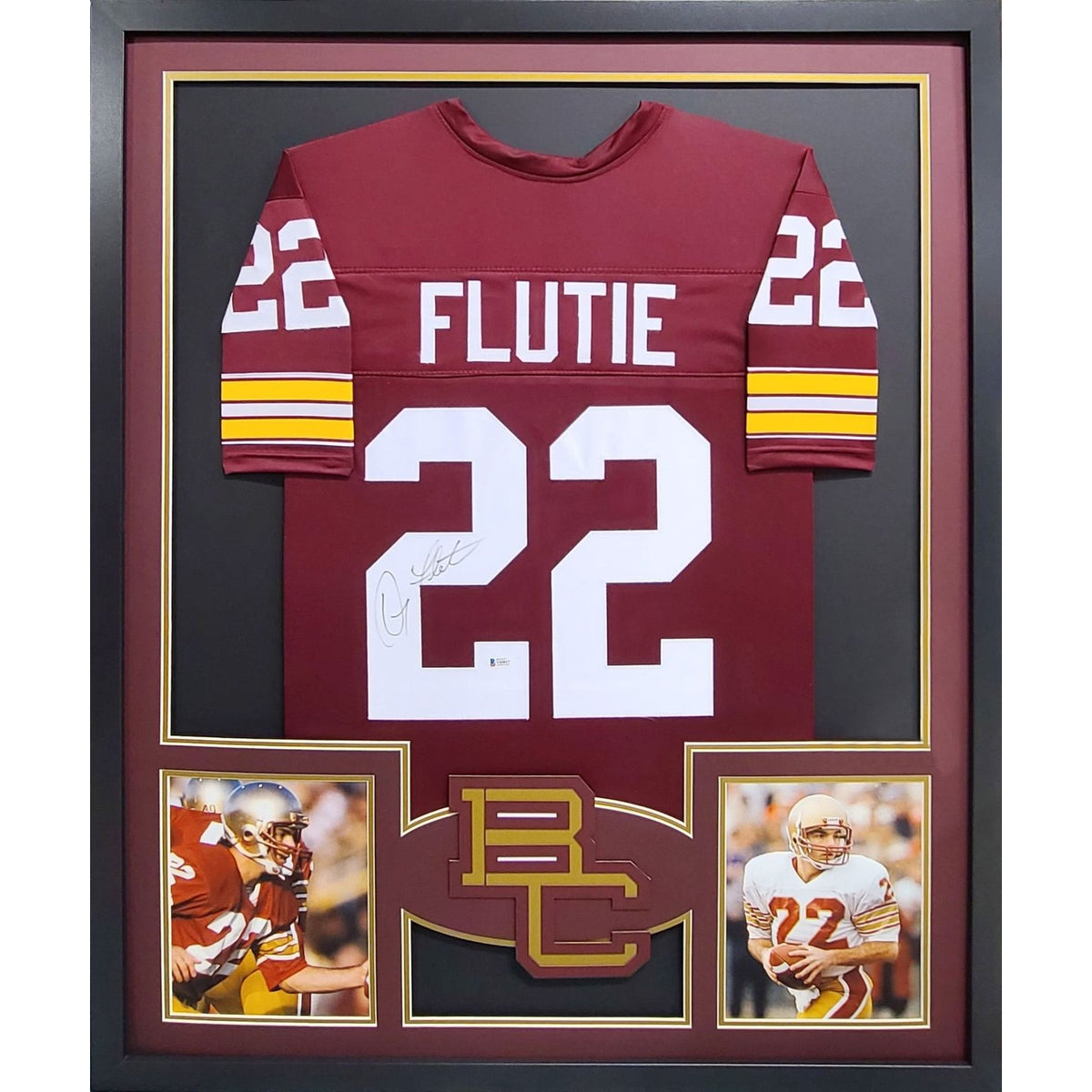 Doug Flutie Framed Signed Jersey Beckett Autographed Boston College BC NH