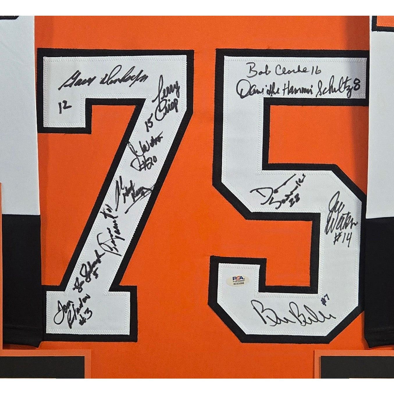 Philadelphia Flyers 1975 Stanley Cup Framed Jersey PSA/DNA Autographed Signed