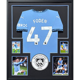Phil Foden Signed Framed Jersey Beckett Autographed Manchester City