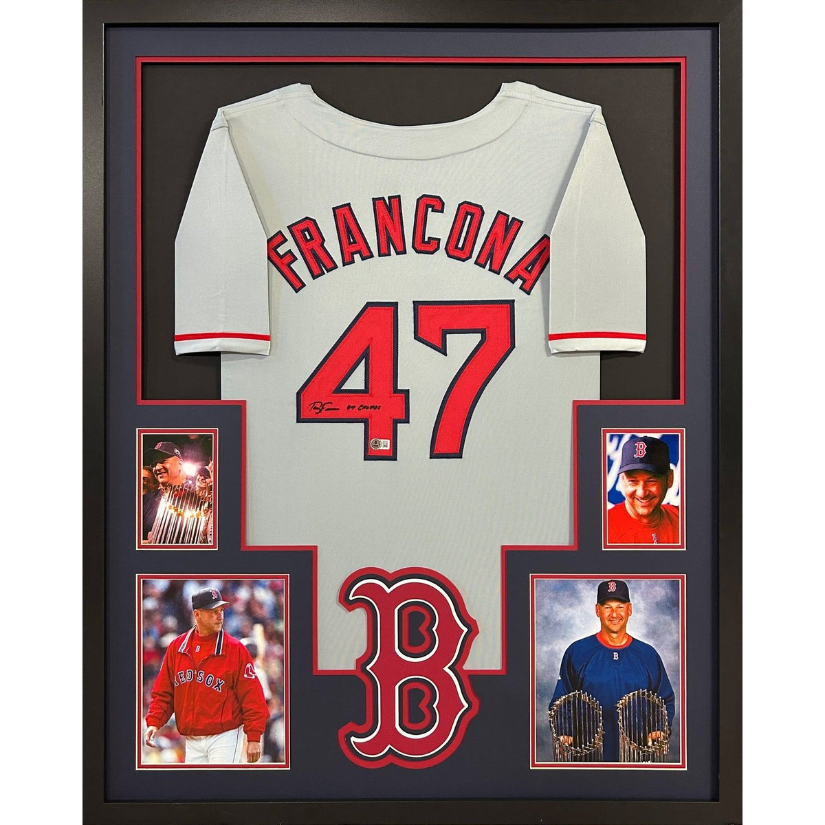 Terry Francona Framed Signed Boston Red Sox Jersey Beckett Autographed