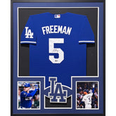 Freddie Freeman Framed Blue Jersey Autographed Signed Beckett L.A. Dodgers